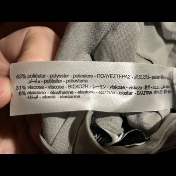 Bershka Boxer High Rise Wrap Over Wide Leg Tailored Trouser Pants Stone Size 10 - Picture 15 of 16